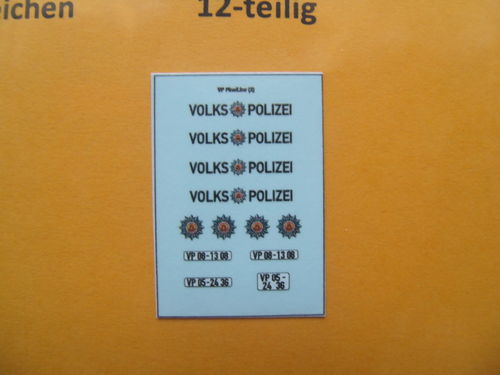 Nassschiebebilder 12 tlg. "Volkspolizei" Satz 2 in UV-Technik, Ep. III-IV, N