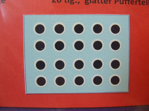 Decals/Nassschiebebilder Pufferringe 20tlg., glatter Teller, DRG, DB, DR, Ep. II-IV, TT