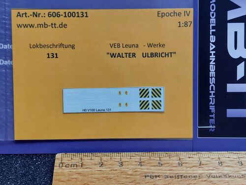 Lokdecal, V100, "LEUNA 131", UV-Technik, Ep. I/II, H0