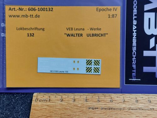 Lokdecal, V100, "LEUNA 132", UV-Technik, Ep. I/II, H0