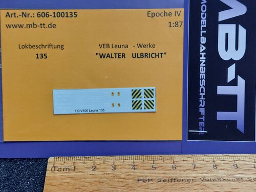 Lokdecal, V100, "LEUNA 135", UV-Technik, Ep. I/II, H0