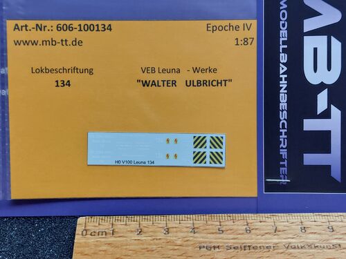 Lokdecal, V100, "LEUNA 134", UV-Technik, Ep. I/II, H0