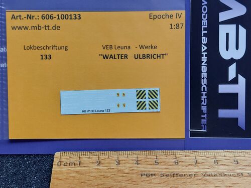 Lokdecal, V100, "LEUNA 133", UV-Technik, Ep. I/II, H0