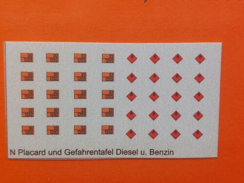 Zubehördecal, Diesel und Benzin Warnschilder, ab Ep. III, N