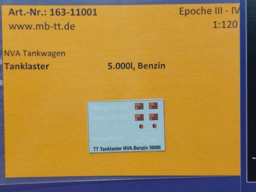 Fahrzeugdecal, Militär Tanklaster, 5000l, Benzin, UV-Technik, Ep. III/IV, TT