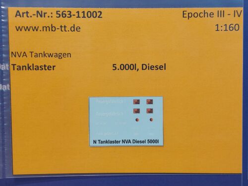 Fahrzeugdecal, Militär Tanklaster, 5000l, Diesel, UV-Technik, Ep. III/IV, N