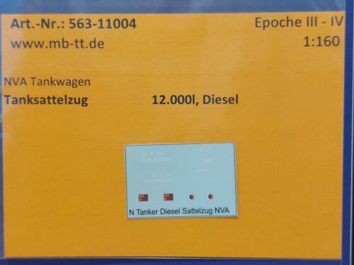 Fahrzeugdecal, Militär Tanklaster, 12000l, Diesel, UV-Technik, Ep. III/IV, N