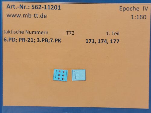 Fahrzeugdecal, NVA, gep. Kettenf. T 72, 7.PK, Teil 1, UV-Technik, Ep.IV, N