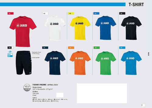 Jako T-Shirt Promo JR+SR 10er Set Mannschaft