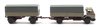 WIKING 0420 50 Pritschen-Lastzug (MB NG) - olivgrau mit grauen Planen
