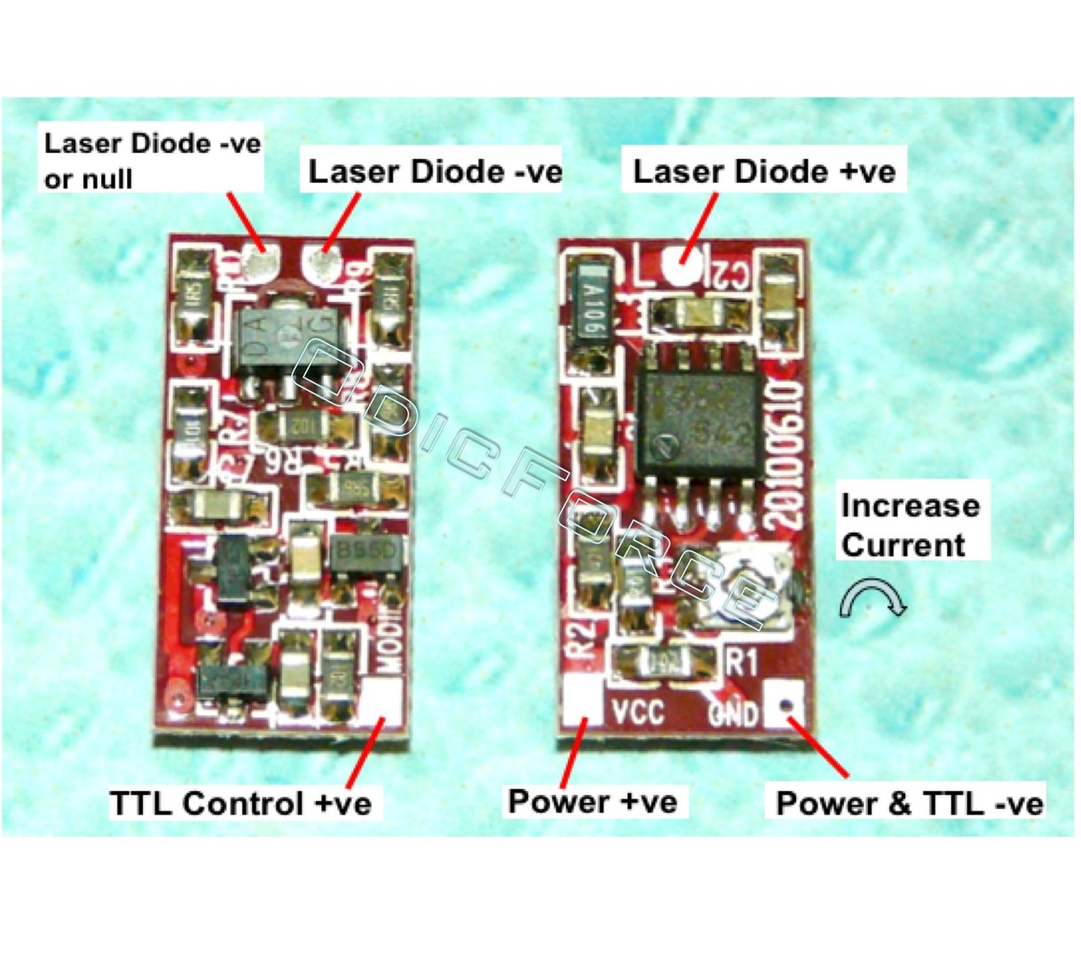 Laser Driver Board V1 - 30-330mA optional TTL