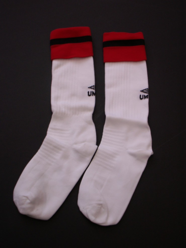 white football socks red band