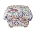 Storage Footstool Voyage Maison Hedgerow Fabric Pouffe Storing Floral Pink Flowers Lilac Cream