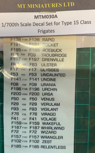 1/700th Scale Decal set for Type 15 Class Frigates