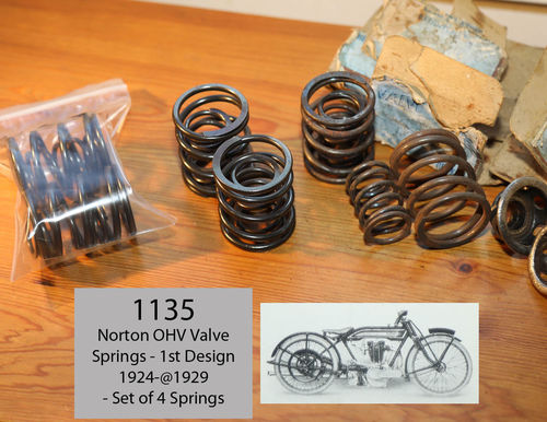 1924 - 1929: OHV Coil Valve Springs : Short Type - Set of 4 Springs