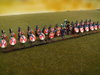 10mm Late Roman armored infantry holding sword over shield
