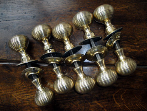 Antique Reclaimed Brass Beehive Door Knobs