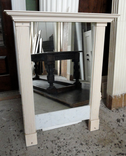 2 Reclaimed Painted Framed Wall /Vanity Unit Mirrors with shaped and stepped Top