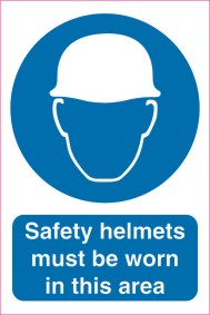 Safety helmets must be worn 200mm x 300mm