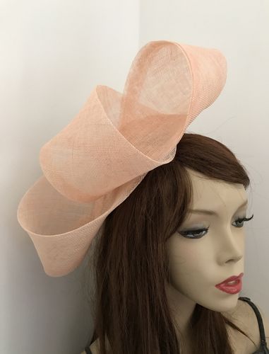 Peach Nude Big Loop Fascinator Hat
