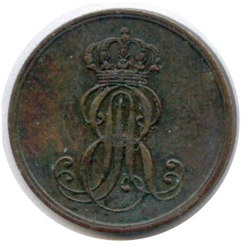 Ernst August, 1837-1851: 1 Pfennig 1850B