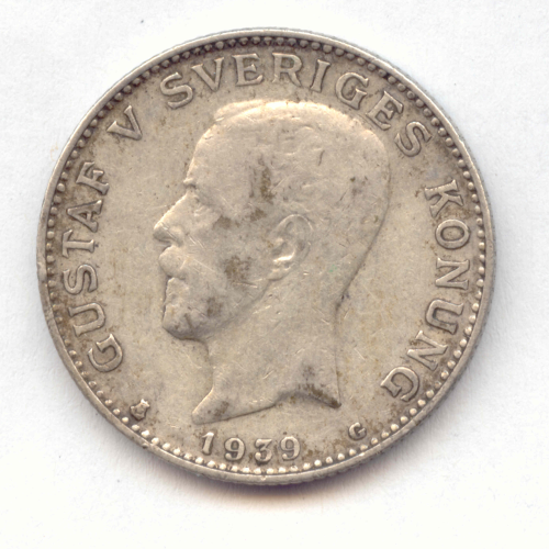 Gustav V., 1907-1950: 1 Krona 1939 G