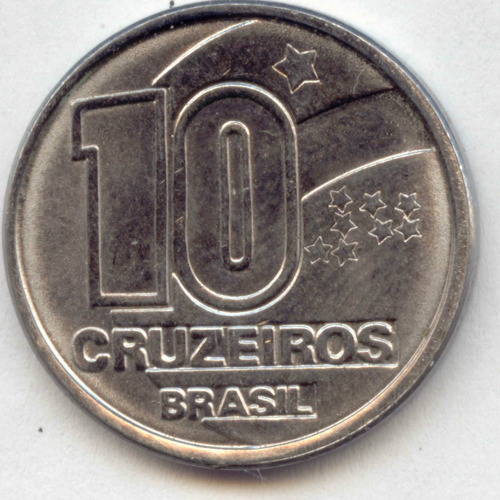 Brasilien: 10 Cruzeiros 1991. KM 619.2