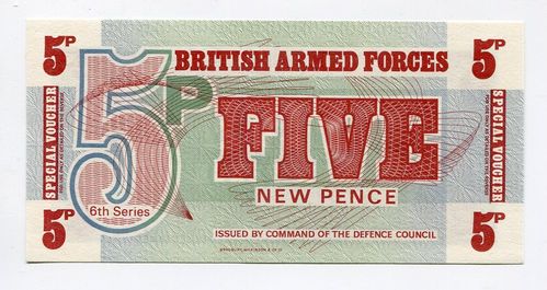 Großbritannien: P-M47: 5 New Pence (1972) Militärgeld