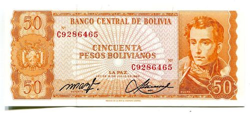 Bolivien: P-162: 50 Pesos Bolivianos 13.7.1962