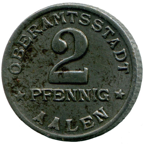 Aalen (Württemberg), Stadt: 2 Pfennig 1920. F. 10.2