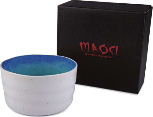 Maoci Matcha-Schale Weiß & innen Blau