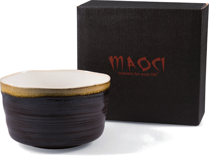 Maoci Matcha-Schale Braun innen Weiß