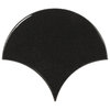 Wandfliese Equipe Scale Fan Black glänzend 10,6x12 cm