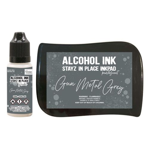 Stayz in Place Alcohol Ink Pearlescent Gun Metal Grey Pad+Reinker