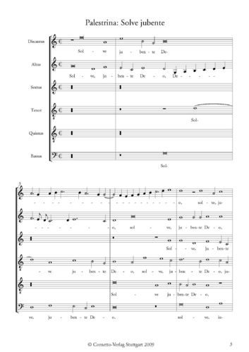 Giovanni Pierluigi da Palestrina: Solve
jubente Deo
Motette zu 6 Stimmen auf dem Musiktisch
von 1591 im Königlichen Schloss
zu Berchtesgaden
Beschreibung mit farbigen Abbildungen,
Partitur mit Stimmen