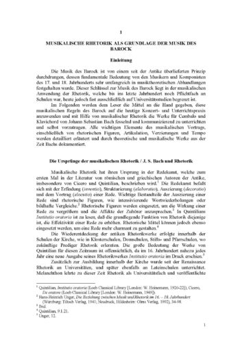 Christoph Öhm-Kühnle: Musikalische
Rhetorik in den Klavierwerken von
Johann Sebastian Bach