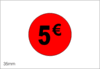 Etiquetas precios 5 € - Rollo 500 unidades