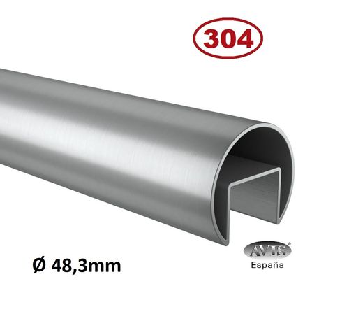 Tubo de corrimão de aço inoxidável montado em vidro Ø-48,3mm