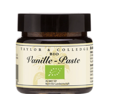 Bio Vanille Paste aus 100% Bourbon-Vanilleschoten von Taylor & Colledge, 65g