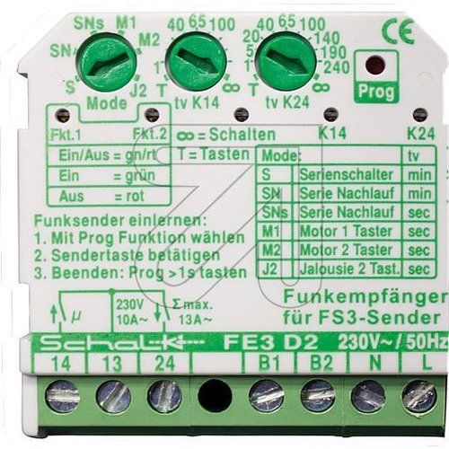 Schalk Funk Empfängerschalt. 2-Ka. FE3D2 (FE3D09) - EAN 4046929101363