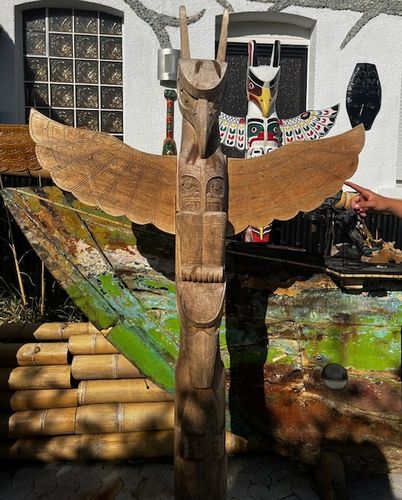 Totem Pole Big Wood Indian Shop Little Big Horn 2 Meter