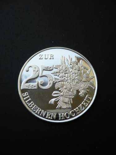 Silberhochzeitstaler - Gr. M - inkl. Gravur und Etui