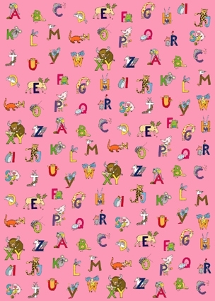 ABC rosa - Geschenkpapier von Gabriele Altevers,  20 Bögen