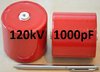 Kondensator 120kV 1000pF impulsfest; Doorknob capacitor