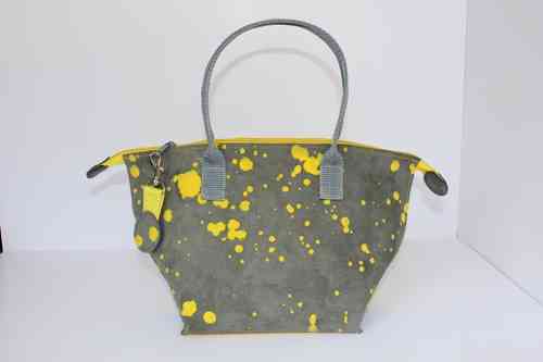 Audrey S Inky dots yellow/grey