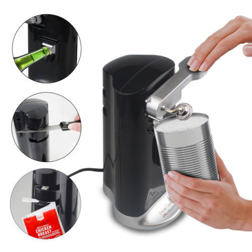 Electric Can Opener Tin Auto Multi Function Magnetic Beer Bottle Knife Sharpener