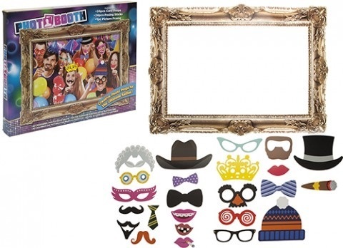 25PC PHOTO BOOTH SELFIE PROPS W/ PICTURE FRAME ADULT PARTY