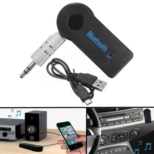 Wireless 3.0 Bluetooth Audio Receiver Aux 3.5mm Music Car Adapter Dongle Mic