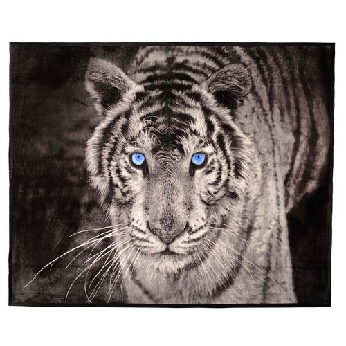 Luxury Tiger Print Faux Mink Blanket
