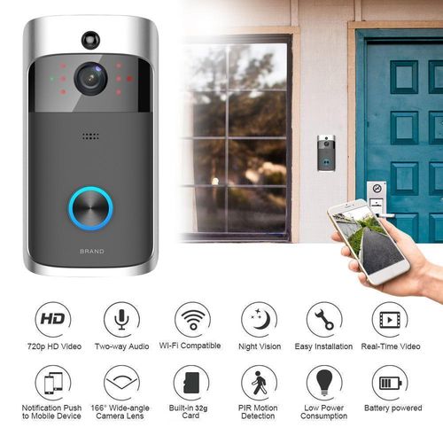3-in-1 Smartphone-Connected Video Doorbell With Intercom